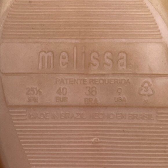 Melissa Women’s Pink Rubber With Ribbon Ties Ballet Bow Shoes Size 9 - Picture 8 of 8